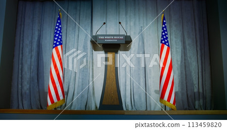 Tribune for congressman or US minister political speech 113459820