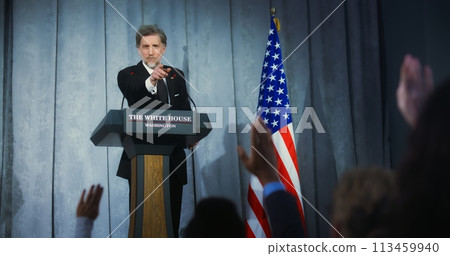 President of the United States of America gives interview 113459940