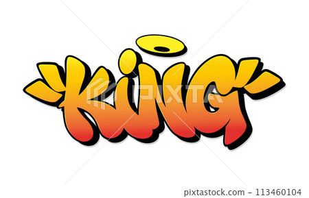King font in graffiti style. Vector illustration. 113460104