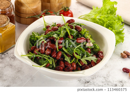 Red canned beans with arugula 113460375