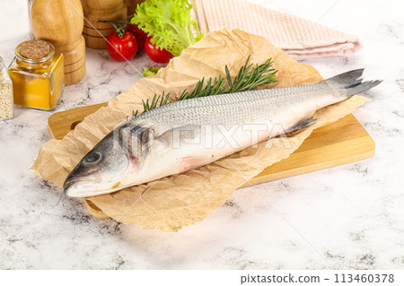 Raw seabass fish for cooking 113460378