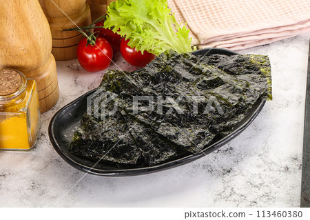 Korean cuisine - Nori chips in the bowl Korean cuisine - Nori chips in the bowl 113460380
