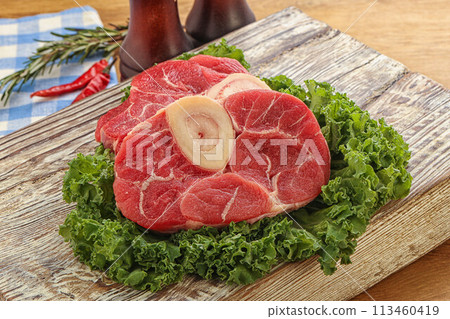 Raw ossobuco beef meat for cooking Raw ossobuco beef meat for cooking 113460419