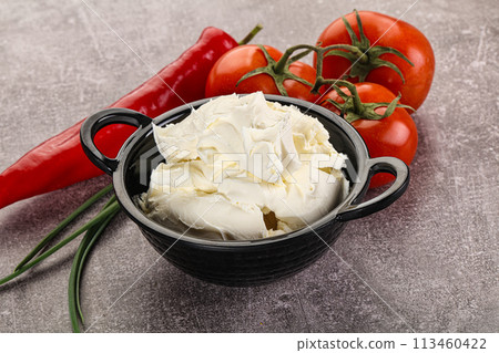 Soft Philadephia cheese in the bowl Soft Philadephia cheese in the bowl 113460422