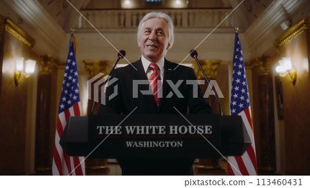 Senior US minister speaks at press campaign for media and television Senior US minister speaks at press campaign for media and television 113460431