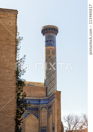 Minaret of Gur-e-Amir, it is a mausoleum complex of Samarkand 113460817