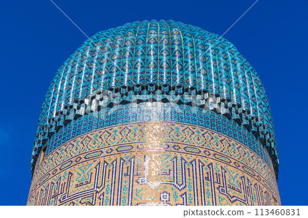 Blue dome of Gur-e-Amir, it is a mausoleum of the Turco-Mongol conqueror Timur Blue dome of Gur-e-Amir, it is a mausoleum of the Turco-Mongol conqueror Timur 113460831