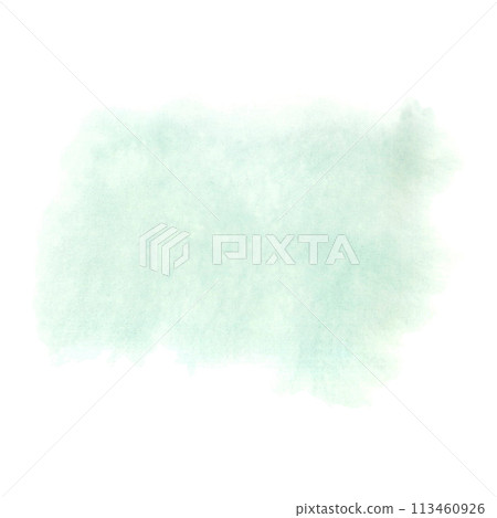 Pastel green watercolor stain isolated on white background. Hand drawn illustration of blot for your design, logo, emblem, banner, text. Delicate airy pastel spot for background. Template for decor. Pastel green watercolor stain isolated on white background. Hand drawn illustration of blot for your design, logo, emblem, banner, text. Delicate airy pastel spot for background. Template for decor. 113460926