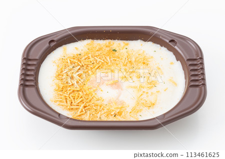 Frozen gratin on white background Frozen gratin on white background 113461625