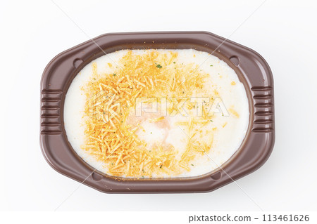 Frozen gratin on a white background Frozen gratin on a white background 113461626
