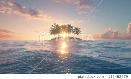 Small Island in the Middle of the Ocean 113462479
