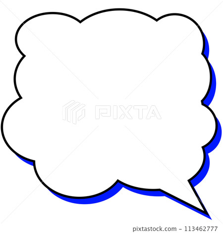Big blue shaded puffy speech bubble Big blue shaded puffy speech bubble 113462777