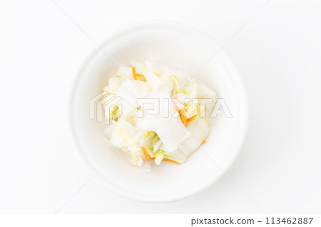 Pickled Chinese cabbage on a white background Pickled Chinese cabbage on a white background 113462887