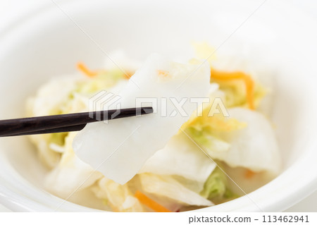 Chinese cabbage pickles on a white background 113462941