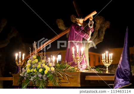 Traditional Spanish Holy Week procession 113463114