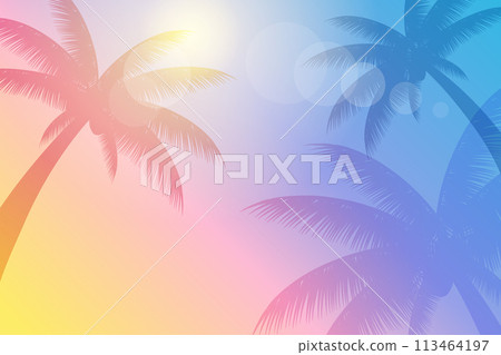 仲夏棕櫚樹圖像背景_向量插圖 仲夏棕櫚樹圖像背景_向量插圖 113464197