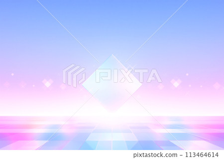 抽象背景，漂浮發光的立方體，色彩柔和，有光澤 113464614