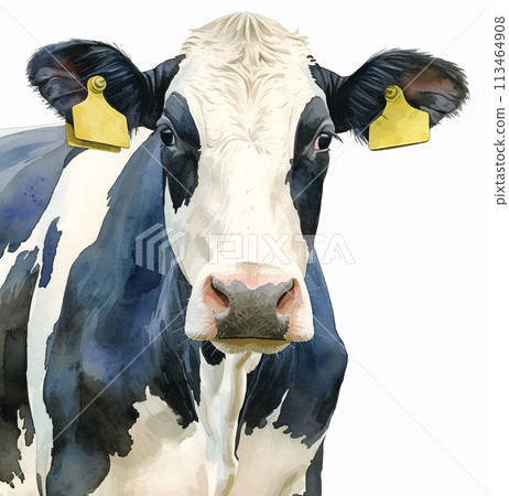 Cow watercolor illustration 113464908