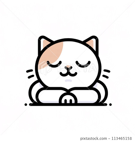 A cat taking a comfortable nap 113465158