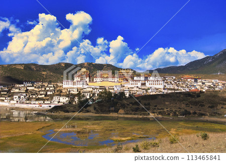 Beautiful scenery at Shangri-La's Songzanlin Temple Beautiful scenery at Shangri-La's Songzanlin Temple 113465841