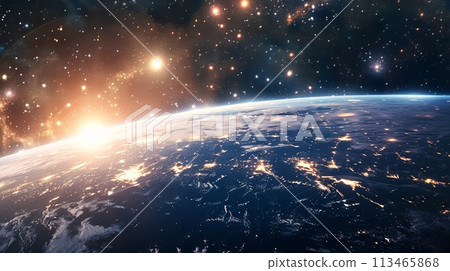 A View of Earth From Space at Night 113465868