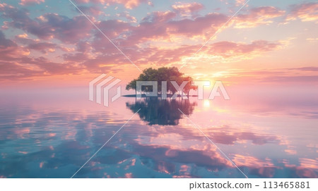 Small Island Amidst Body of Water 113465881