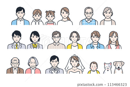 Family color icon set material 113466323