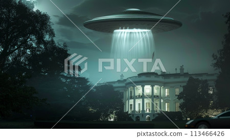 Large White House With Massive Flying Object UFO Large White House With Massive Flying Object UFO 113466426