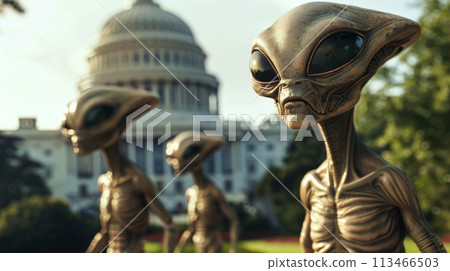 Group of Aliens in Front of the Capitol Building 113466503