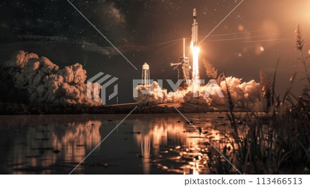 Space Shuttle Launching Into Space 113466513