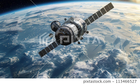 Artists Rendering of a Space Station in Orbit 113466527
