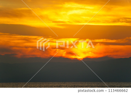Clouds dyed in the sunset seen from Shonan 113466662