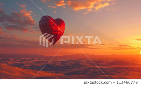 Heart Shaped Balloon Flying in the Sky 113466779