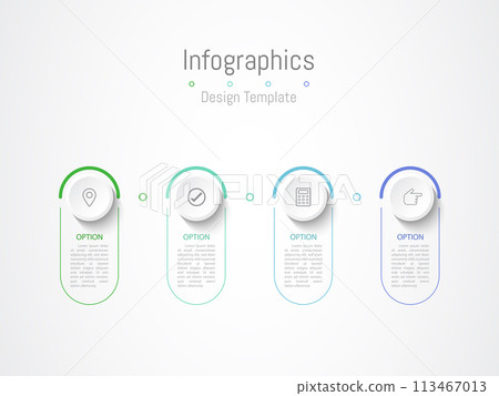Infographic 4 options design elements for your business data. Vector Illustration. 113467013
