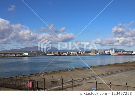 Panoramic view of Tomakomai West Port, Tomakomai City, Hokkaido Panoramic view of Tomakomai West Port, Tomakomai City, Hokkaido 113467238