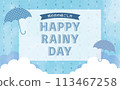 Watercolor rainy season banner background material 1 113467258