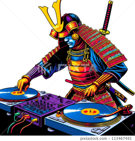 Samurai DJ - Stock Illustration [113467491] - PIXTA