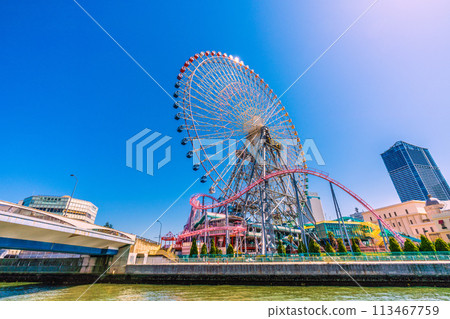 日本橫濱城市景觀 橫濱港未來萬葉音樂會俱樂部、摩天輪、橫濱港未來週年紀念等景觀 113467759