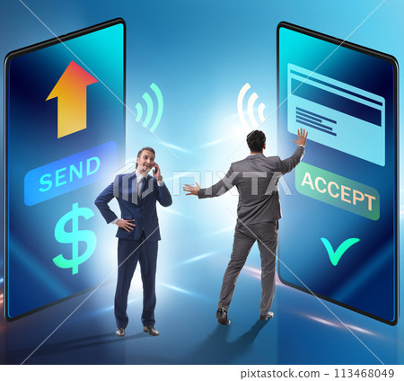 Businessman in money transfer concept 113468049