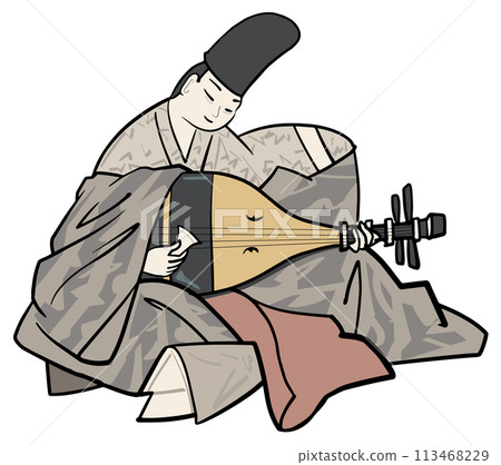 演奏琵琶的平安貴族 113468229