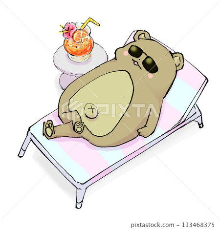 胖熊享受假期 113468375