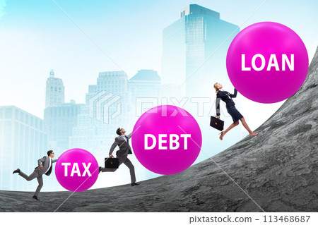 Businessman facing many different problems Businessman facing many different problems 113468687