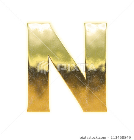 Golden capital alphabet "N" 113468849