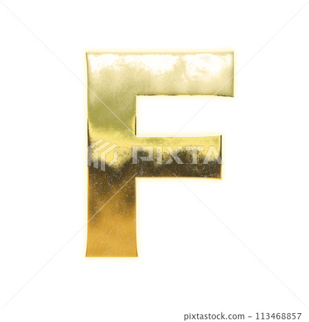 Golden capital alphabet "F" 113468857