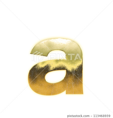 Golden lowercase alphabet "a" 113468939