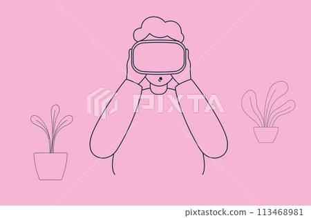 Man in VR glasses 113468981