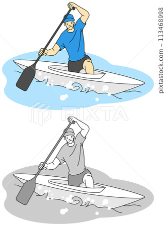 Canoe and sprint athletes illustration set Canoe and sprint athletes illustration set 113468998