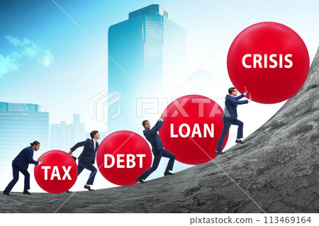 Businessman facing many different problems Businessman facing many different problems 113469164