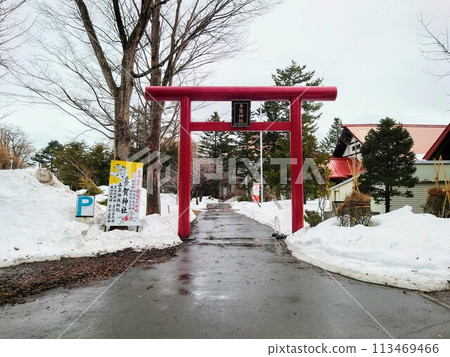 The torii gate of Taga Shrine, a branch shrine of Sapporo Gokoku Shrine, Hokkaido The torii gate of Taga Shrine, a branch shrine of Sapporo Gokoku Shrine, Hokkaido 113469466