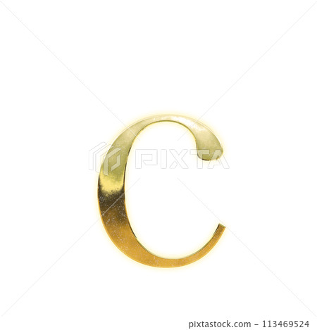 金色襯線小寫字母“c” 113469524